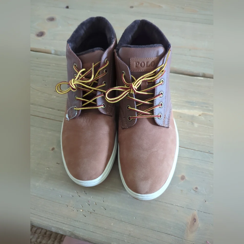 Polo Ralph Lauren Men Sneaker Chukka Boots BO LCB Brown Shoes SIze 9.5